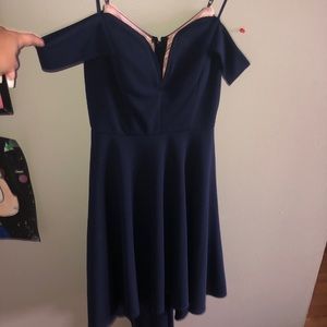 blue high low dress